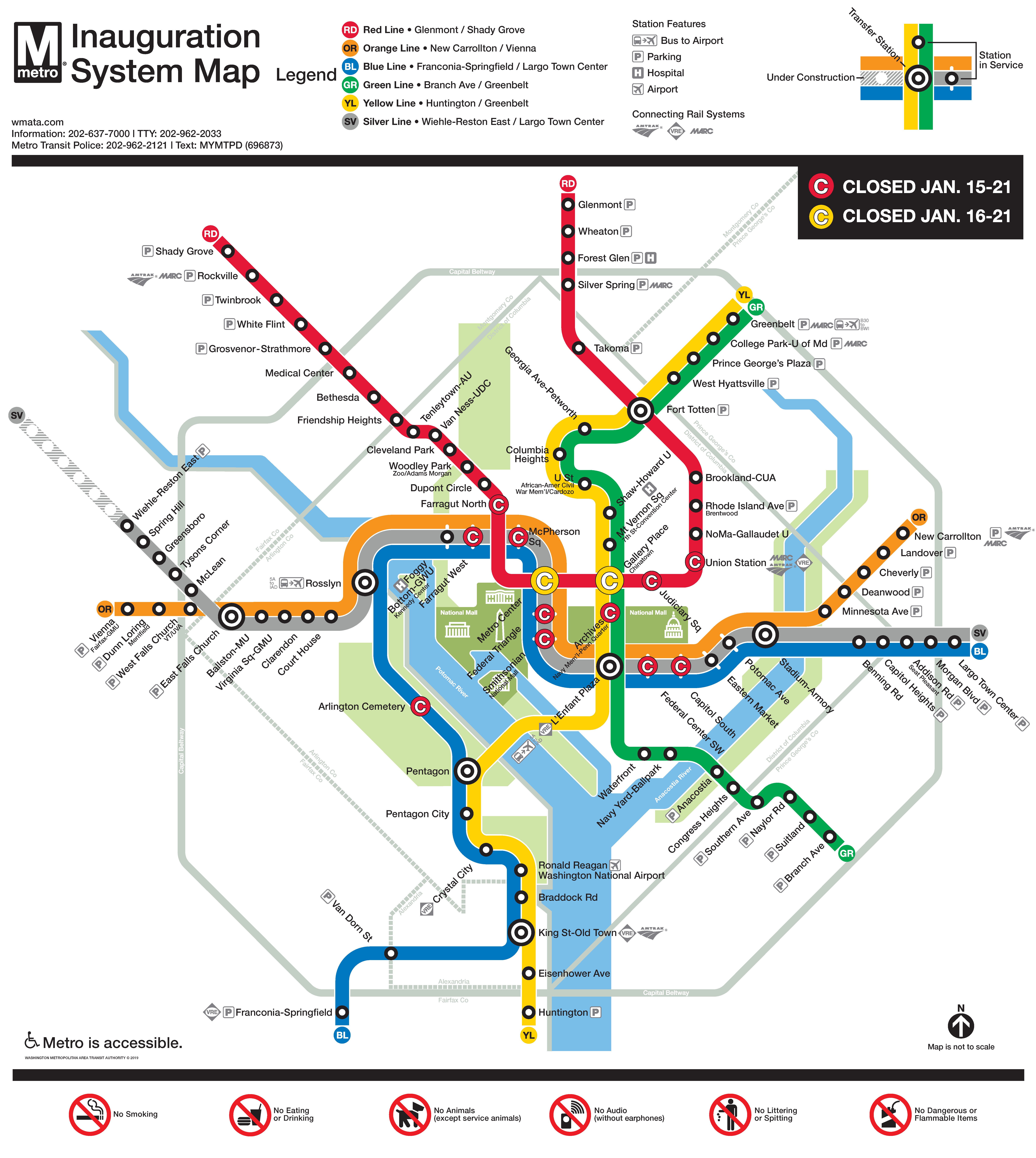 Inauguration 2021 Rail service Map