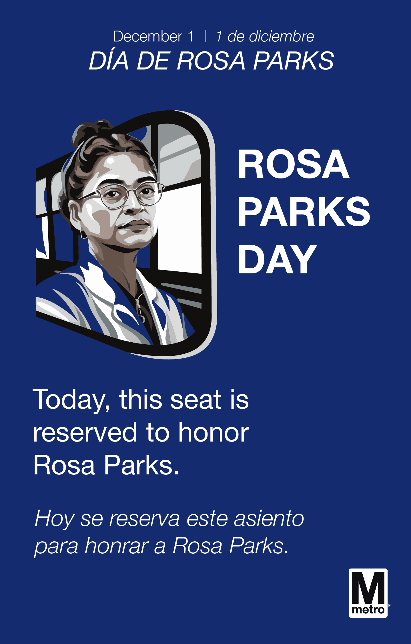 Rosa Parks Day Reserved Seat Sign
