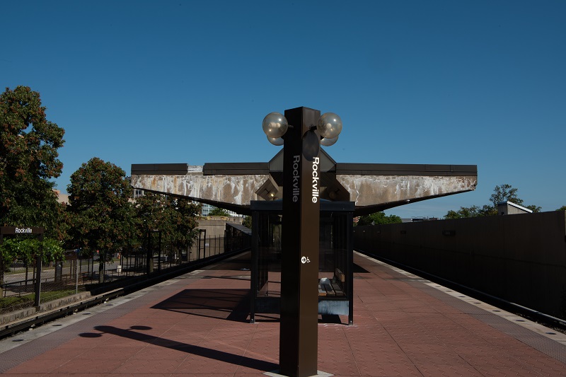 Rockville Station canopy before construction – platform view