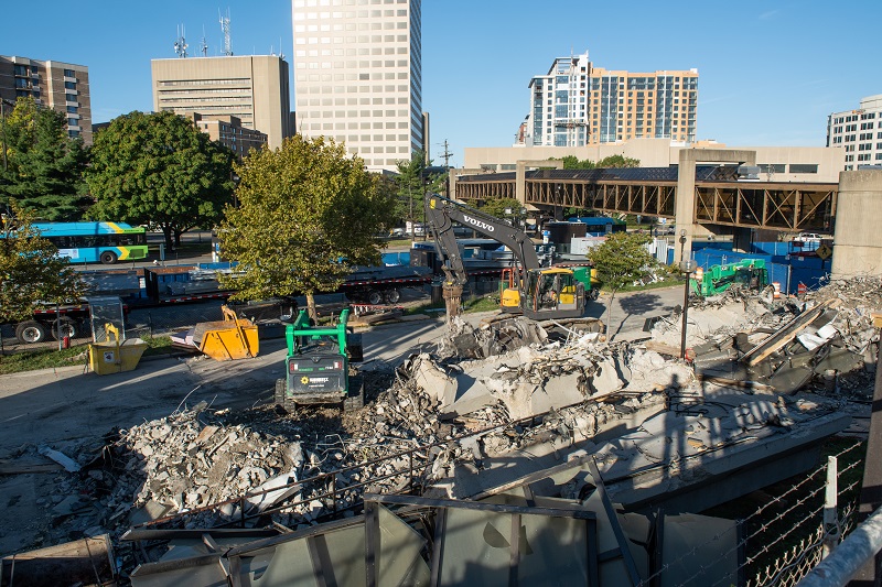 Phase One – demolition: concrete debris