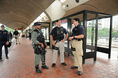 MTPD joins with TSA and other police agencies during special joint exercises to protect the people who ride mass transit.