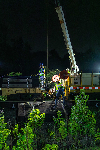 Crews work around-the-clock to replace over 7,000 feet of worn rail.