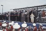 Official ribbon-cutting marks Metro's Opening Day on March 27, 1976 at the Rhode Island Avenue station.