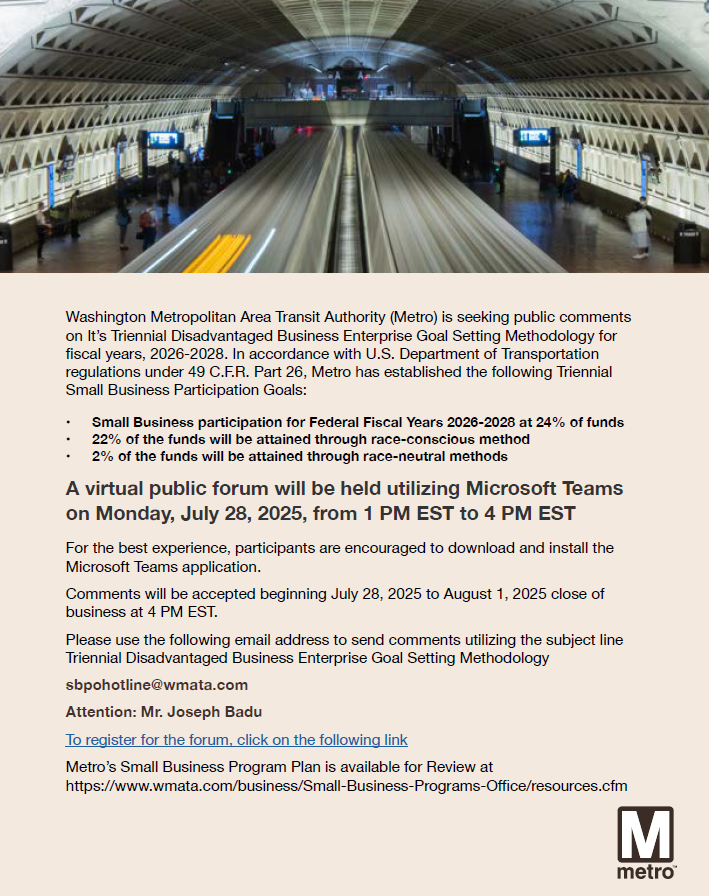 Metro's Triennial Disadvantaged Business Enterprise Goal Setting Methodology