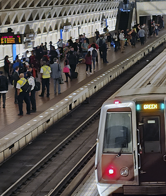 people on Metro platform