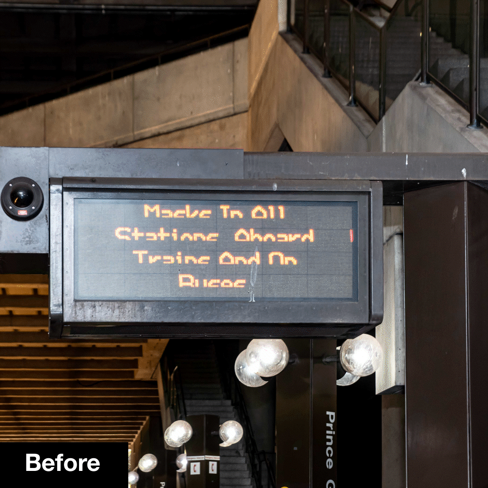 Before After Public Information Display Screens