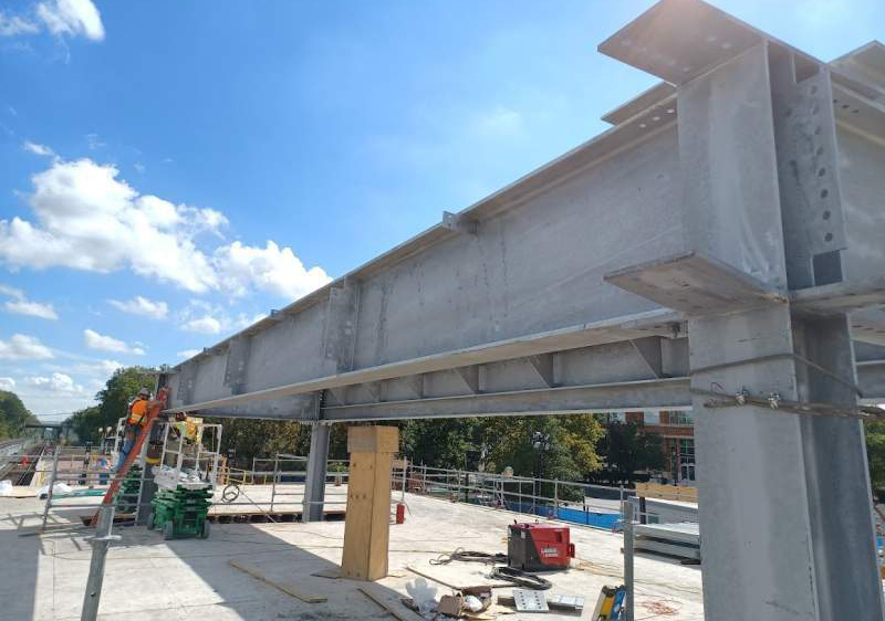 Steel beams in place at Rockville