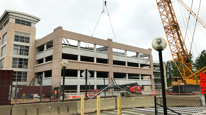 Grosvenor-Strathmore Station parking garage expansion under construction in 2020