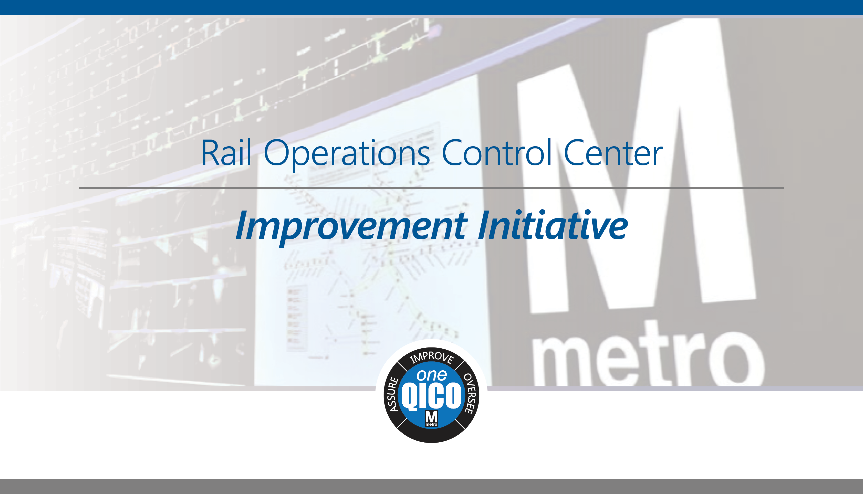 Rail Operations Control Center Improvement Initiative