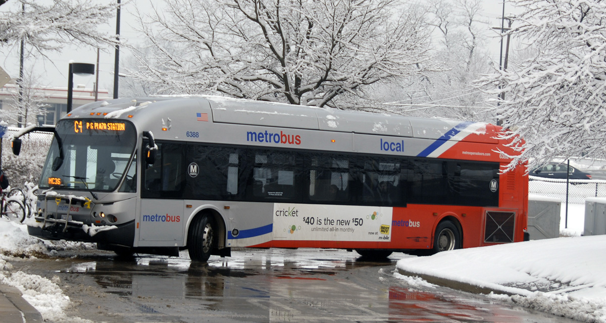 Bus in snow at Twinbrook