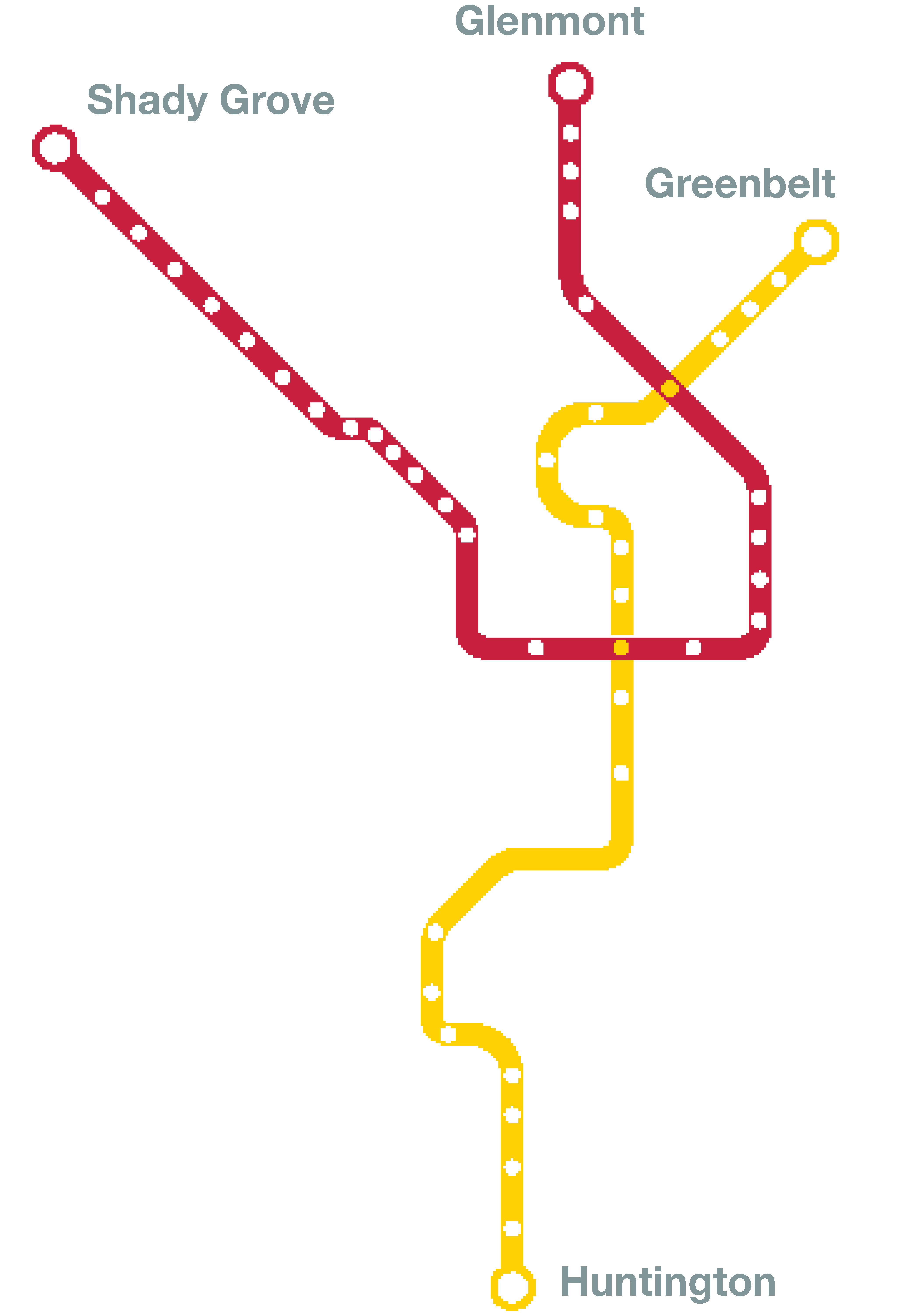 Red Yellow map line