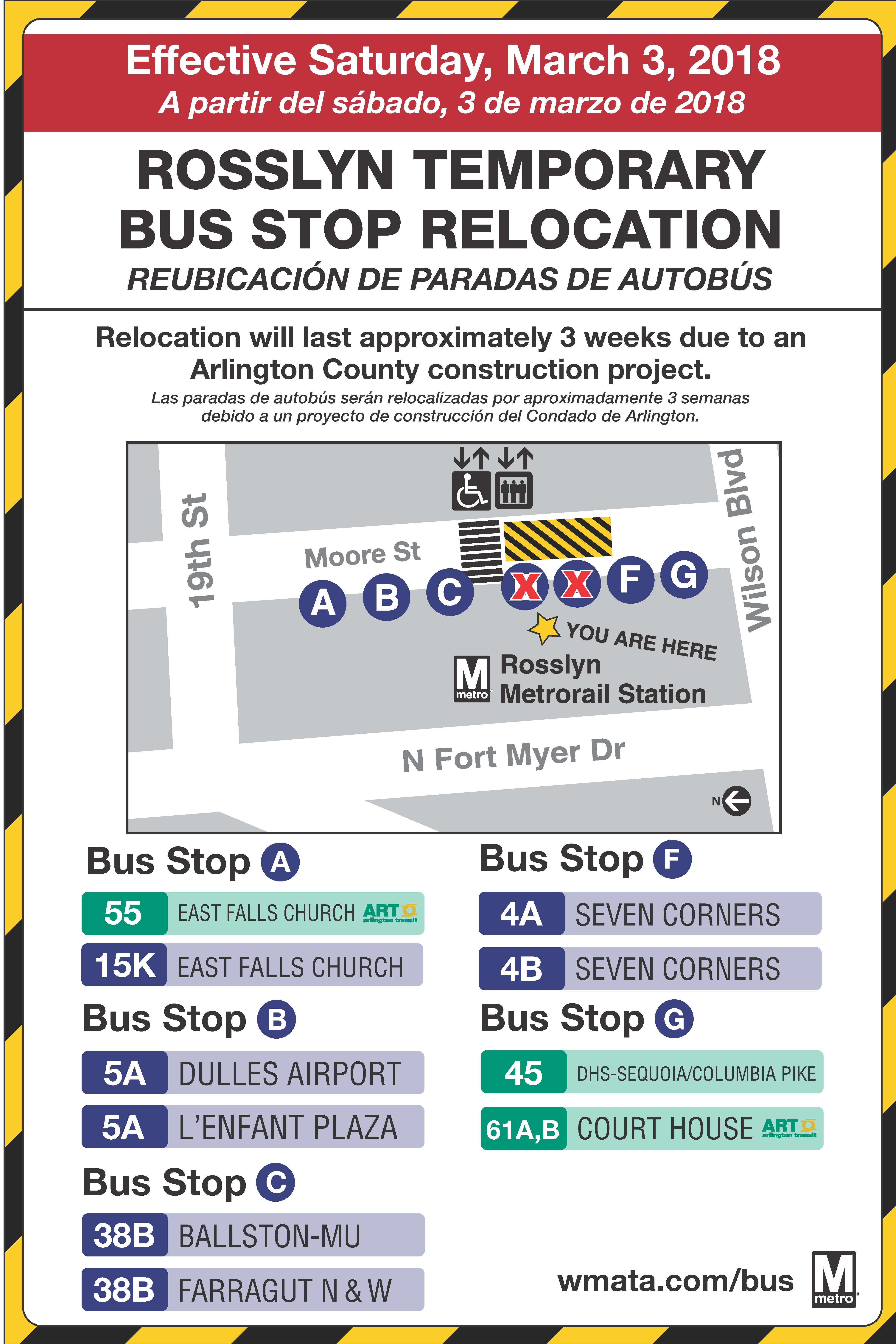 Rosslyn Bus Bay Relocation March 2018