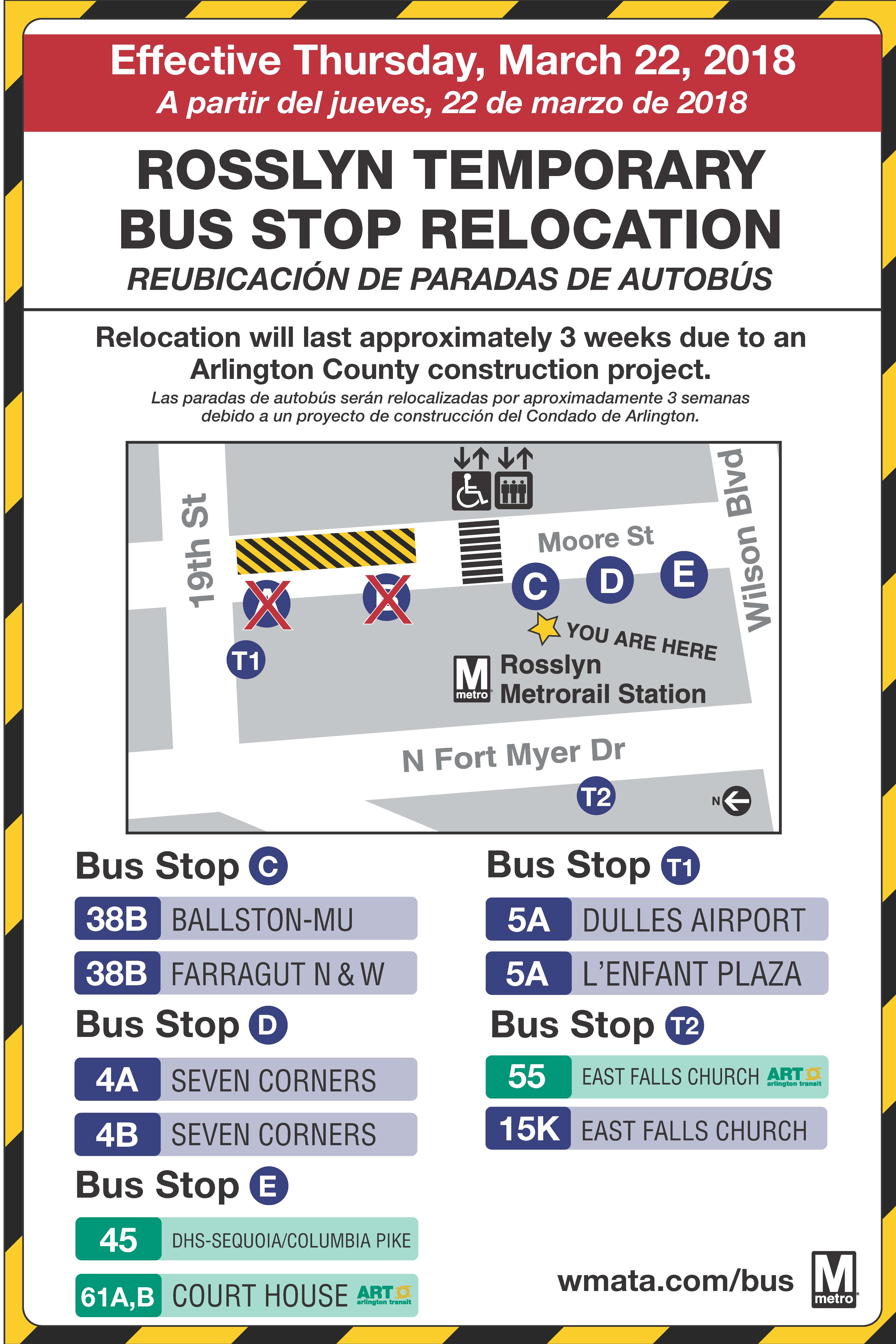 Rosslyn Bus Bay Relocation March 2018 Phase 2